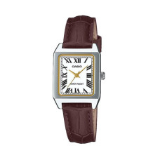 Casio LTP-B150L-7B2EF Γυναικείο Αναλογικό Ρολόι Μπαταρίας με Λευκό Καντράν και Μπεζ Δερμάτινο Λουράκι